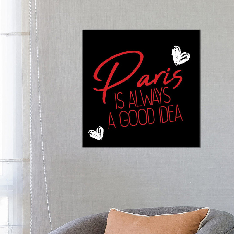Paris Idea Love II by Kimberly Allen - Wrapped Canvas Print, 66.04 cm H x 66.04 cm W x 3.175 cm D