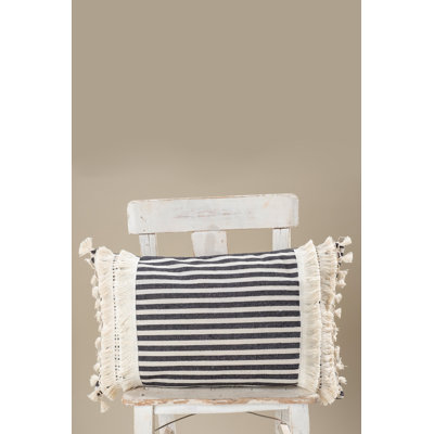Arrowwood Striped White Rectangular Cushion Cover