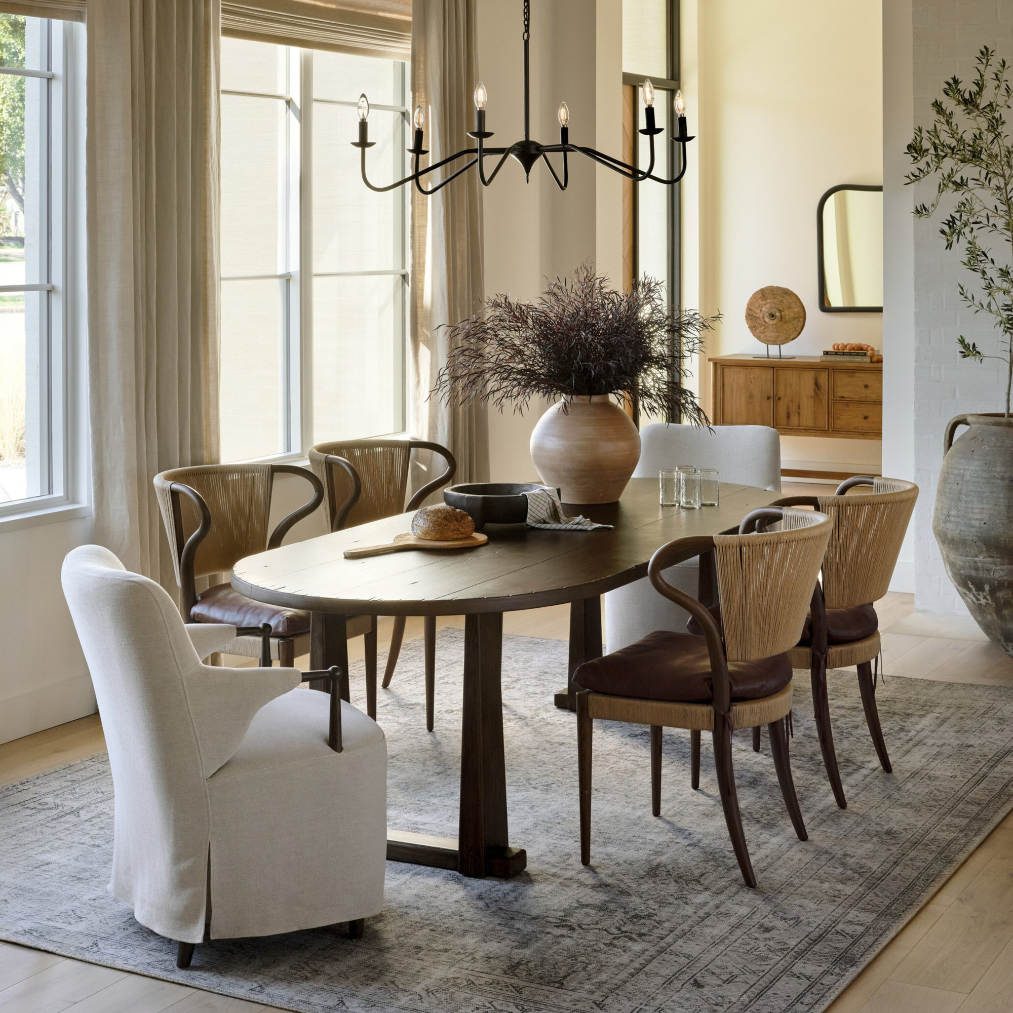 Amira Armless Dining Chair, Brown/Dulane Mahogany