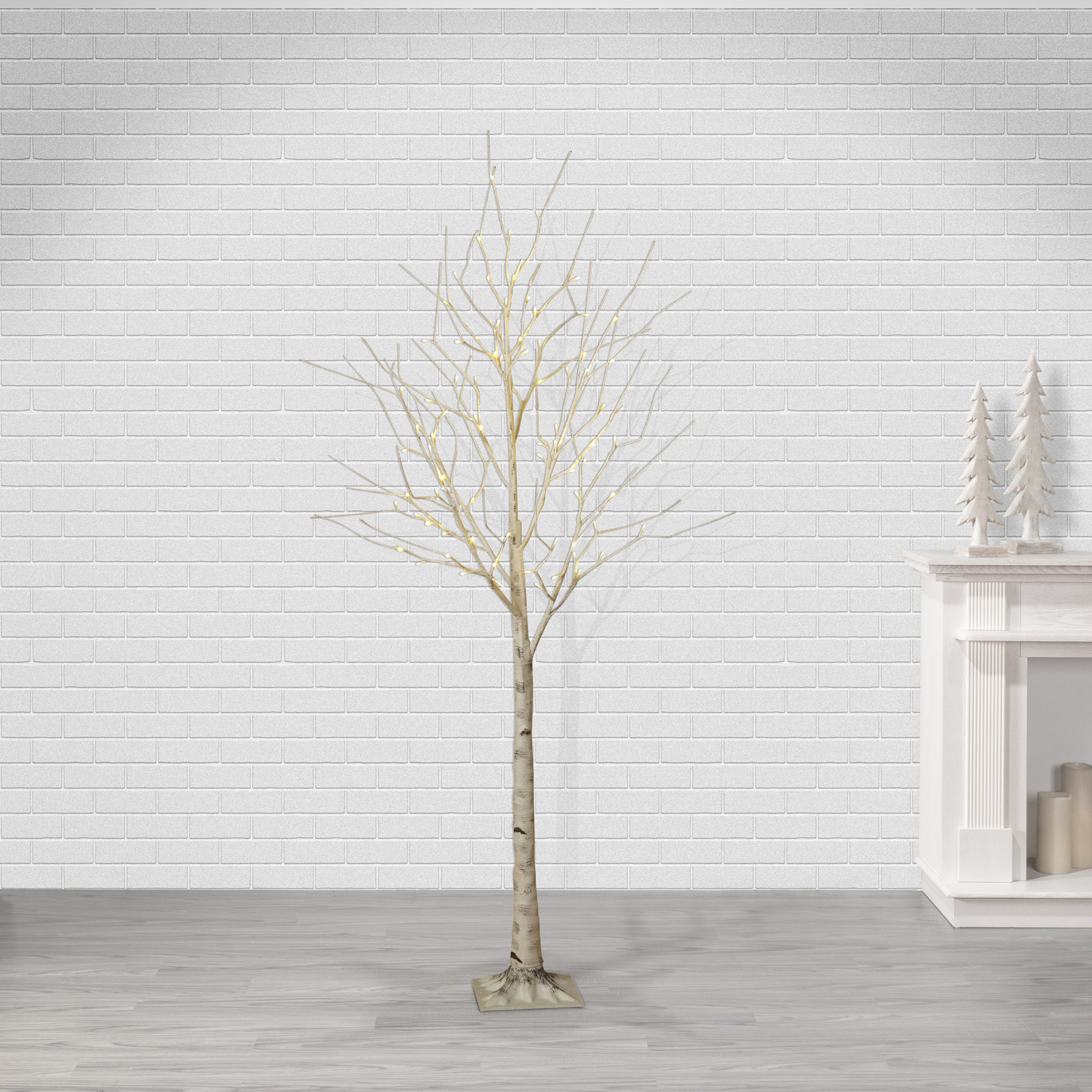 6' Pre-Lit Birch Tree with Warm White LEDs