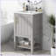 Meuble-lavabo moderne avec lavabo et porte à fermeture douce-102422844