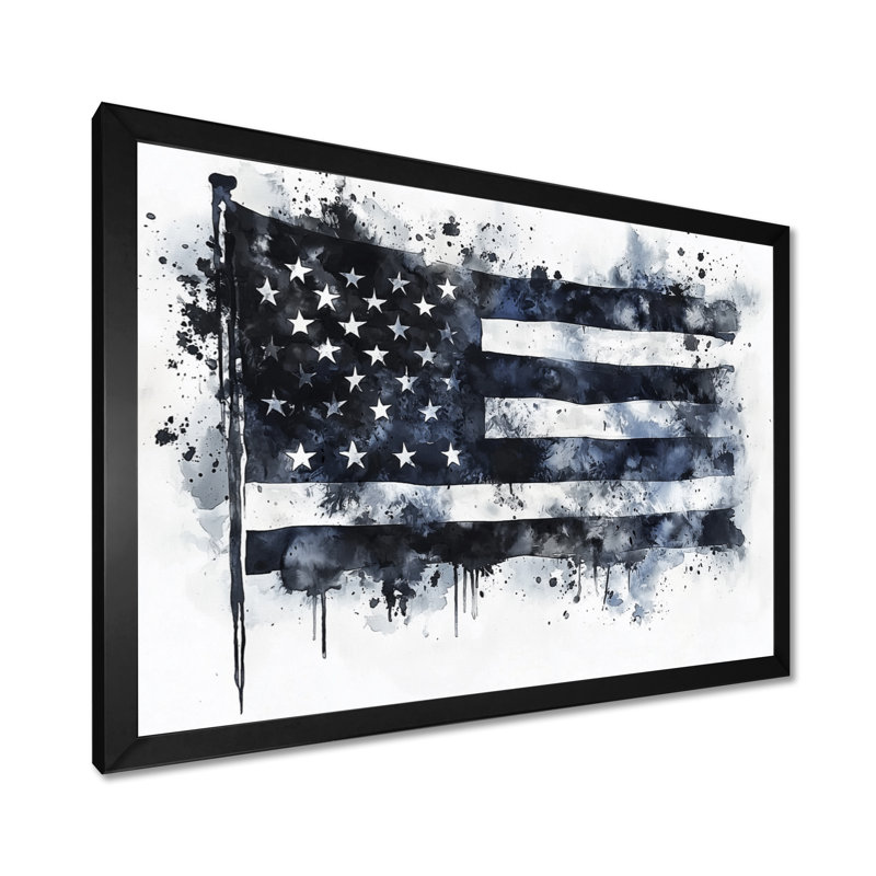 Lahm - Usa Framed Wall Art, Single Picture Framed Print, 30" H x 40" W, Black