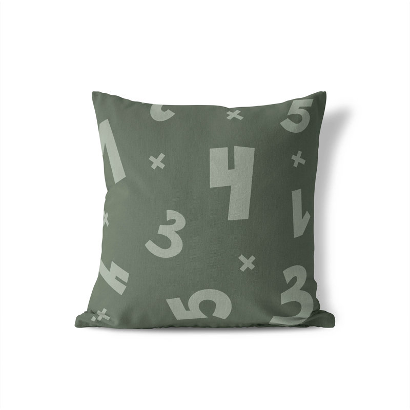 Coussin Numéros, H 16 po x l 16 po, Chimichurri / vert / ivoire