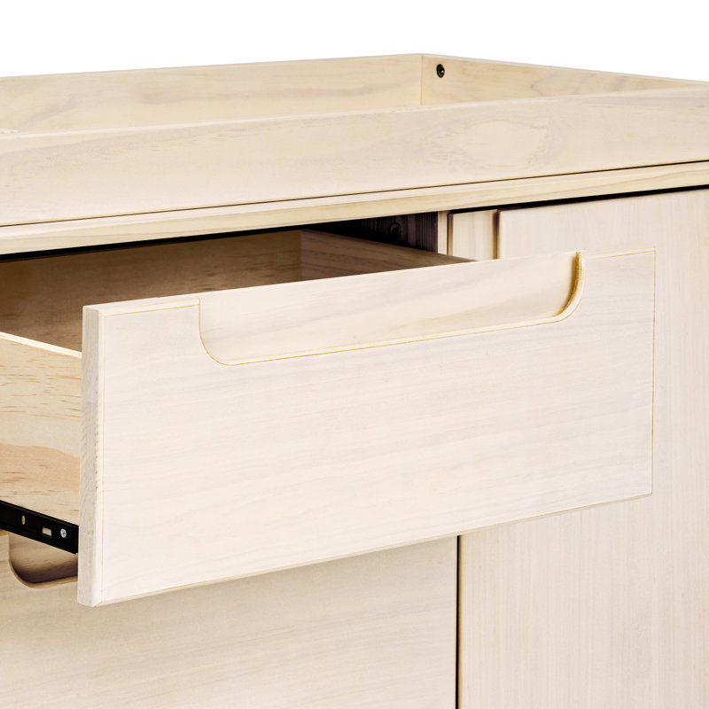 Yuzu Crib, 3 Drawer And 6 Drawer Dresser Set, Washed Natural