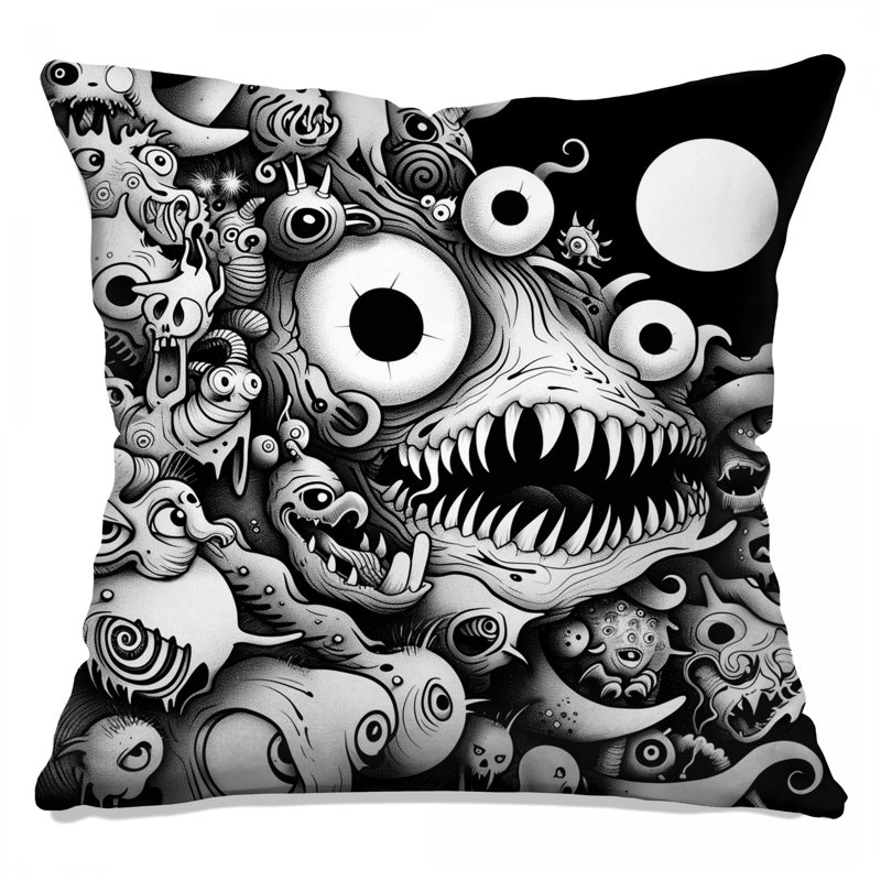 Coussin Monsters, coussins double face Fantasy, 20 po x 20 po