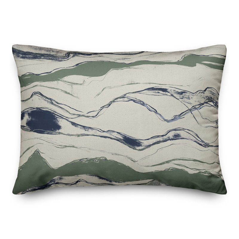 Abstract Outdoor Reversible Throw Pillow, Gray