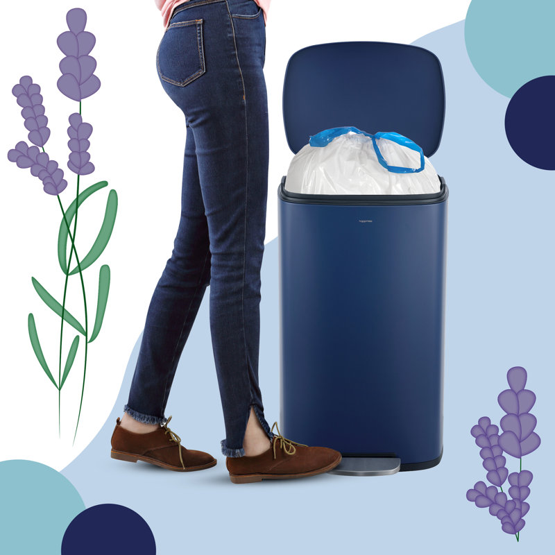 happimess Lavender Scented Drawstring Trash Can Liner 60 Count, 7.9 Gallons