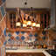 Lustre 6 lumières en bois Farmhouse