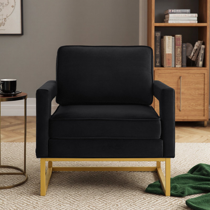 Anatonia Velvet Armchair, Black Velvet