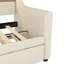 Lit de jour simple avec couchette en beige doux - Station de charge, lumières à DEL et taille de support de tête de lit-1880481165