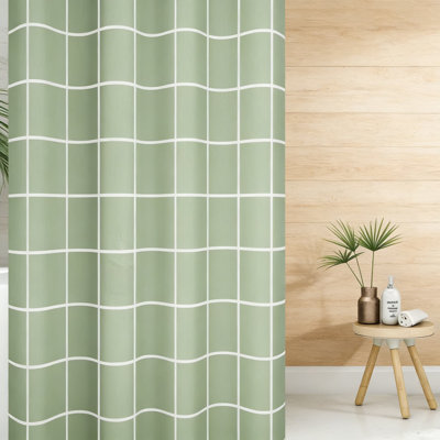 Ensemble de rideau de douche Modern Grid