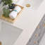 Meuble-lavabo en bois massif H 35 po x l 60 po Jayseon avec comptoir en quartz blanc Carrera et double lavabo-213677754