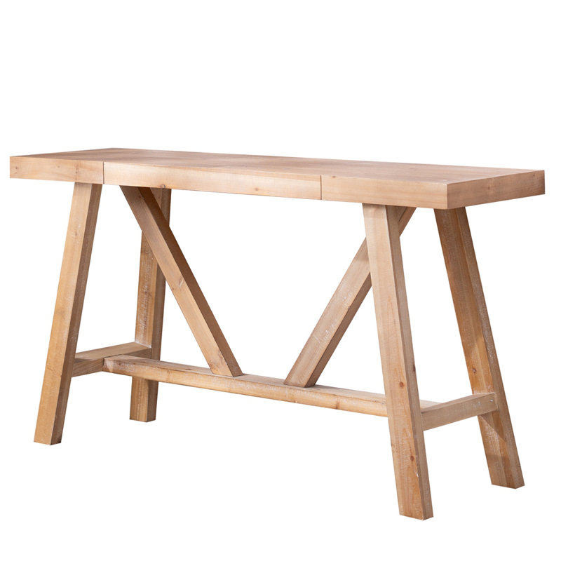 Farmhouse A- frame Wood Console Table, 58.5"