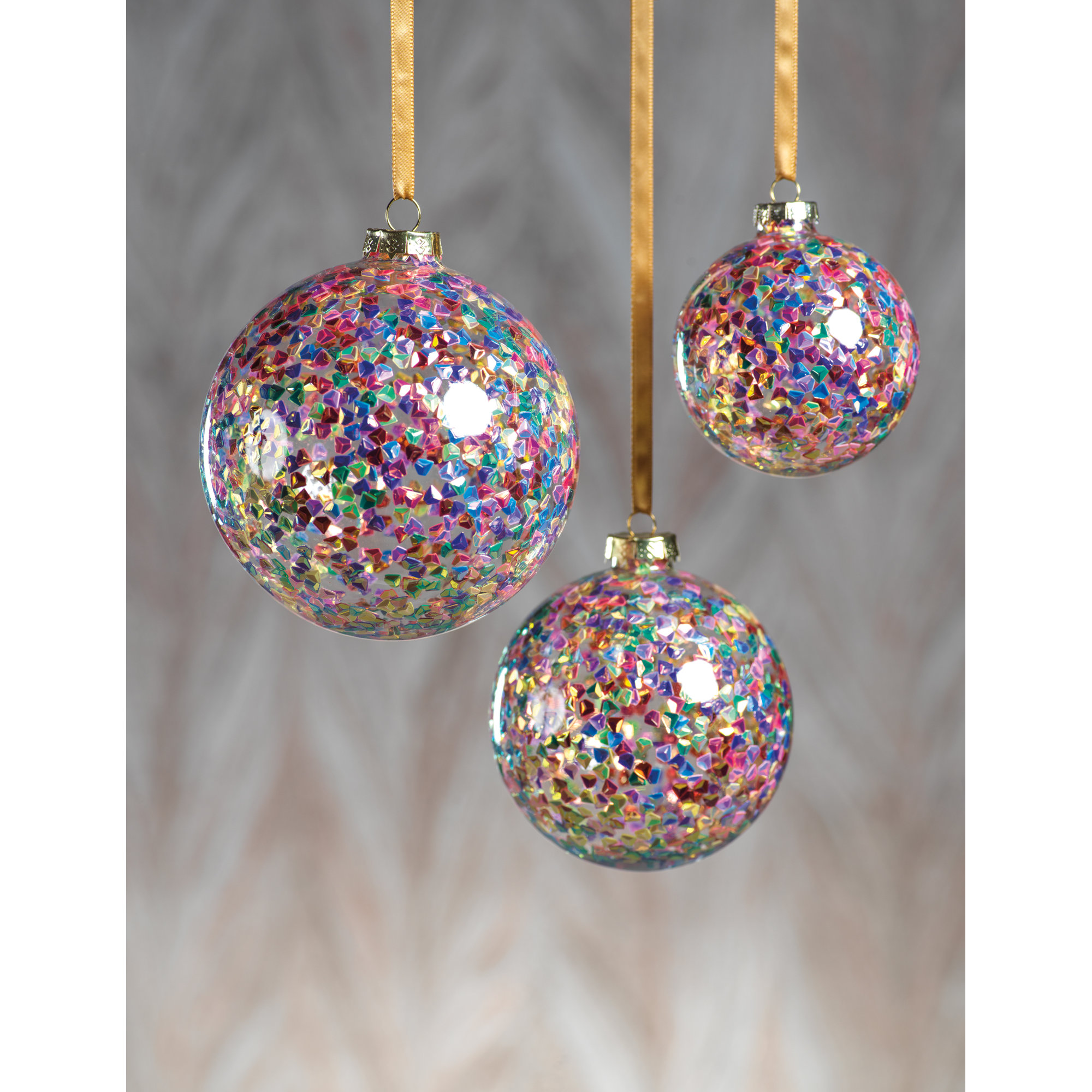 Pentagon Sequin Ball Ornament, 4" H x 4" W x 4" D