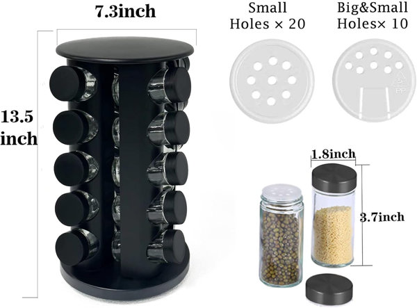 Prep & Savour Freestanding Stainless Steel Spice Jar & Rack Set & Reviews