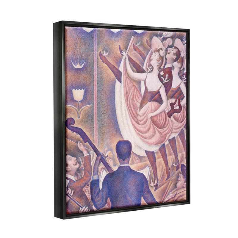 «La Chahut Classic» par George Seurat - Peinture, Cadre noir, H 21 po x l 17 po x P 1,5 po