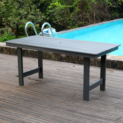Table de salle à manger en PEHD pour patio, table basse, table d'extérieur pour 4 à 6 personnes avec trou pour parasol