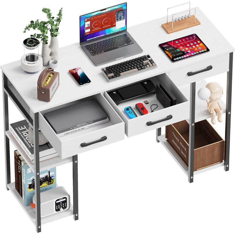 Petit bureau d'ordinateur de 43 pouces avec prises de courant et port de charge USB