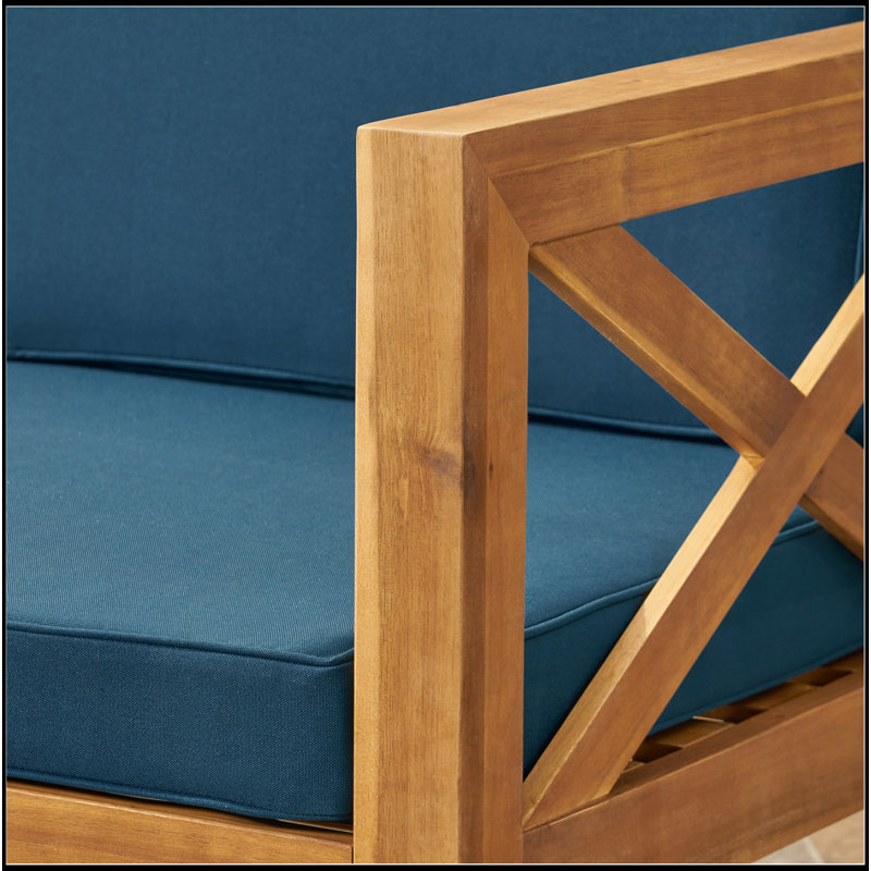 Ensemble de canapé LSHAPE, Bleu, Teck