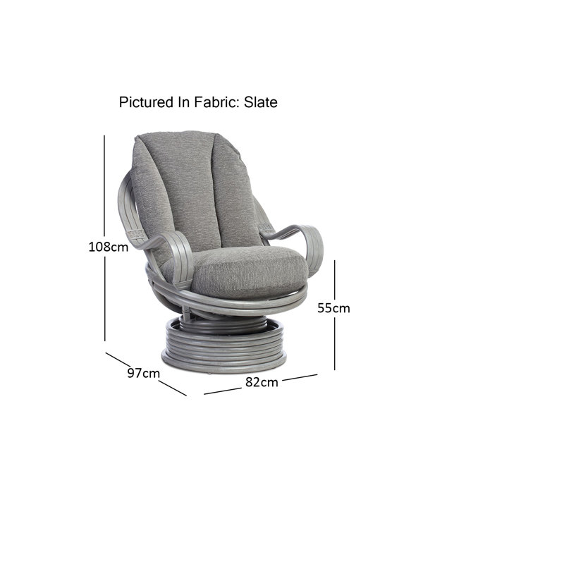 Gibney Wicker Rocking Chair, Slate Grey, Chenille
