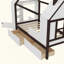 Lit plateforme House avec tiroirs, lit maison en bois massif avec tablettes, conception enfantine-129387351