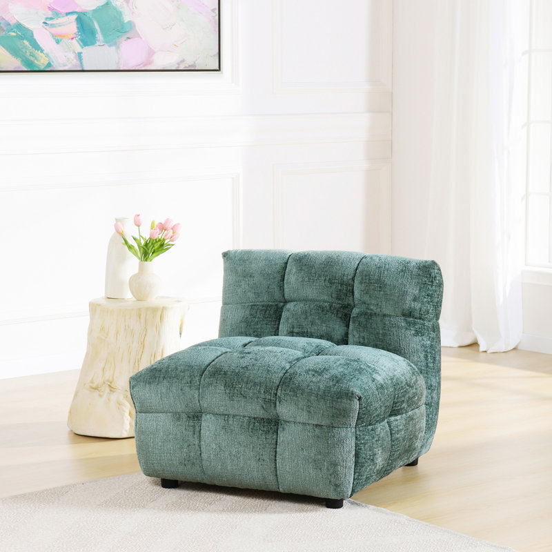 Fauteuil d'appoint sans accoudoirs Amalfi - turquoise, Turquoise
