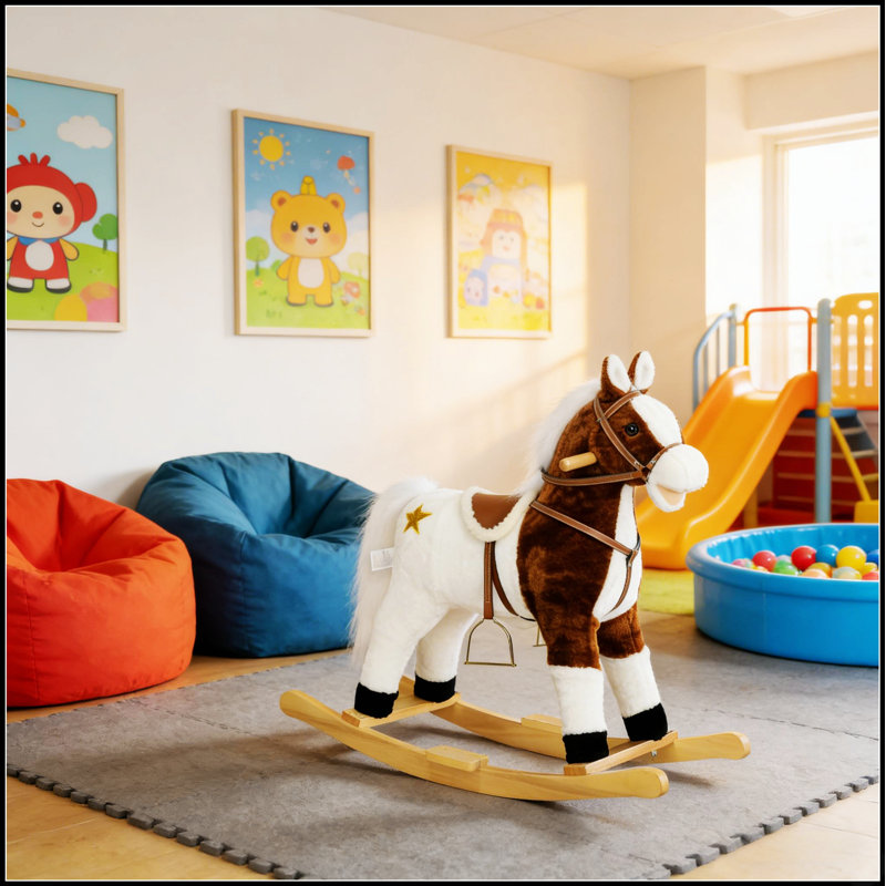 Cheval à bascule interactif pour enfants avec sons réalistes et mouvement de glissement fluide pour un plaisir et une imagination sans fin
