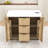 Kitchen Island with Drop Leaf, Power Outlet, Adjustable Shelves, 3 Drawers and Ample Storage-1844286439
