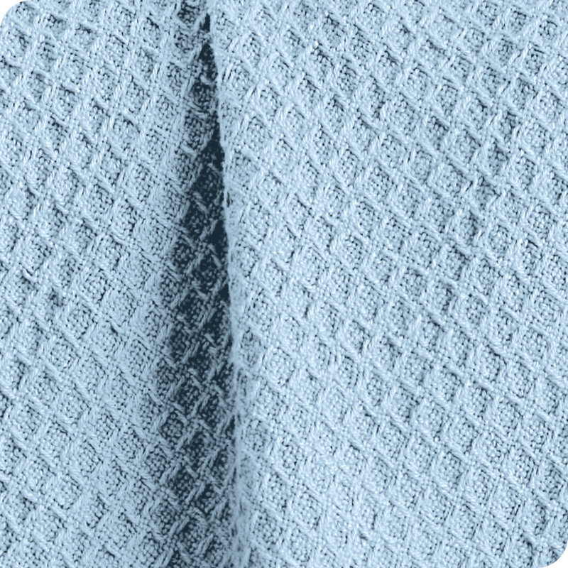 Couverture en coton gaufré, Lit simple, Light Blue