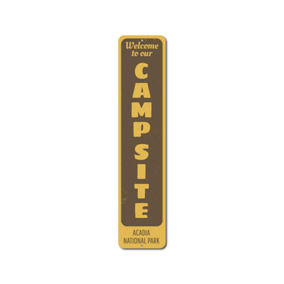 Campsite Vertical Custom Aluminum Sign
