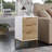 Nightstand With 3 Drawers, Mid-Century Modern End Table,Gold Metalfeet, Gold Metal Handles , Drawer Panels Are Shaped By Cutting Lines,End Table For Bedroom,White And Natural