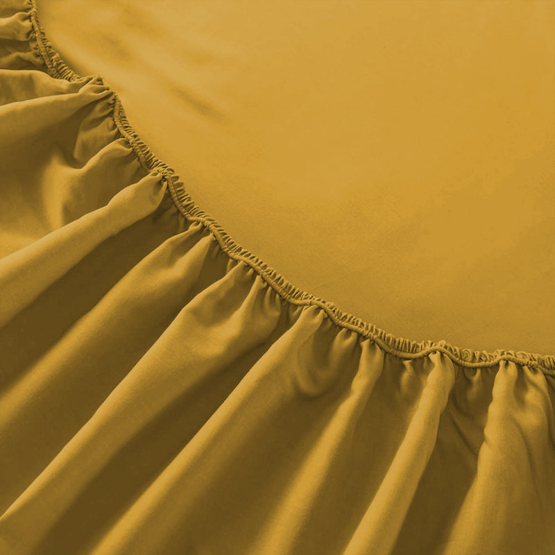 Mieasha Microfiber Plain Weave Fitted Sheet, Ochre, Double (4'6)