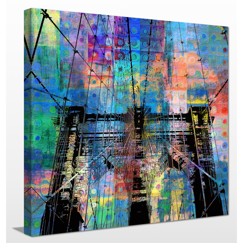 Pont de Brooklyn - Impression sur toile, H 18 po x l 18 po