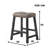 Rustic Backless Counter Stools With Faux Leather Seat(Set Of2)-668546354