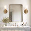 Miroir de salle de bain rectangulaire contemporain | Cadre épais en acier inoxydable-336024004-336024000