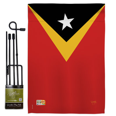 Polyester de 2 côtés 18,5 x 13 po east timor ensemble de drapeau