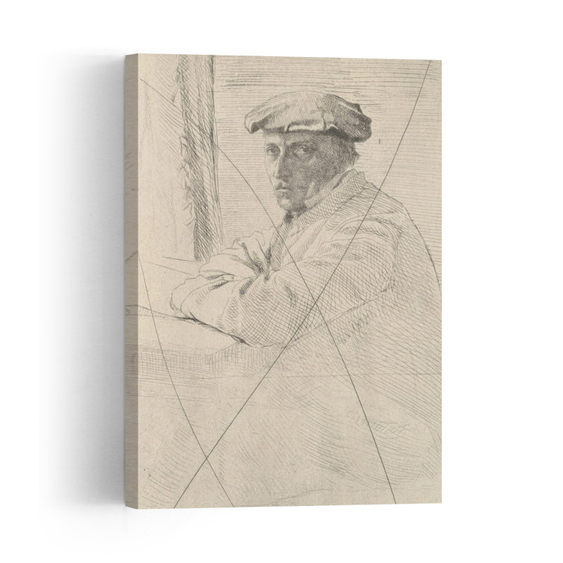 Portrait Of The Engraver Joseph Tourny, 1857 Impressionist Abstract Contemporary Wall Art Print by Edgar Degas - 1 Piece Wrapped Canvas Wall Art