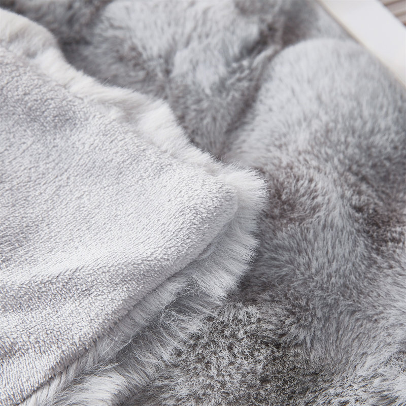 Jeté tricoté, Gris, L 39 po x L 63 po