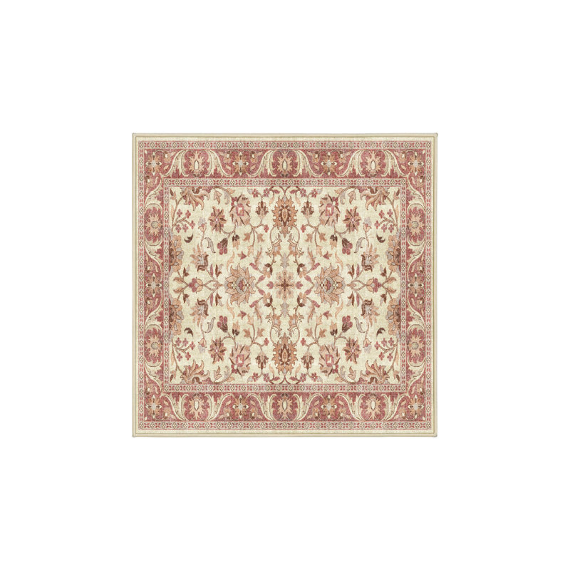 Srithik Hand Loomed Washable Oriental Indoor Rug, Square 4'