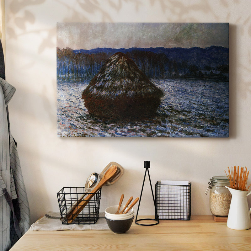 Haystacks [2] by Monet-Gallery Wrapped Canvas, 18" H x 27" W