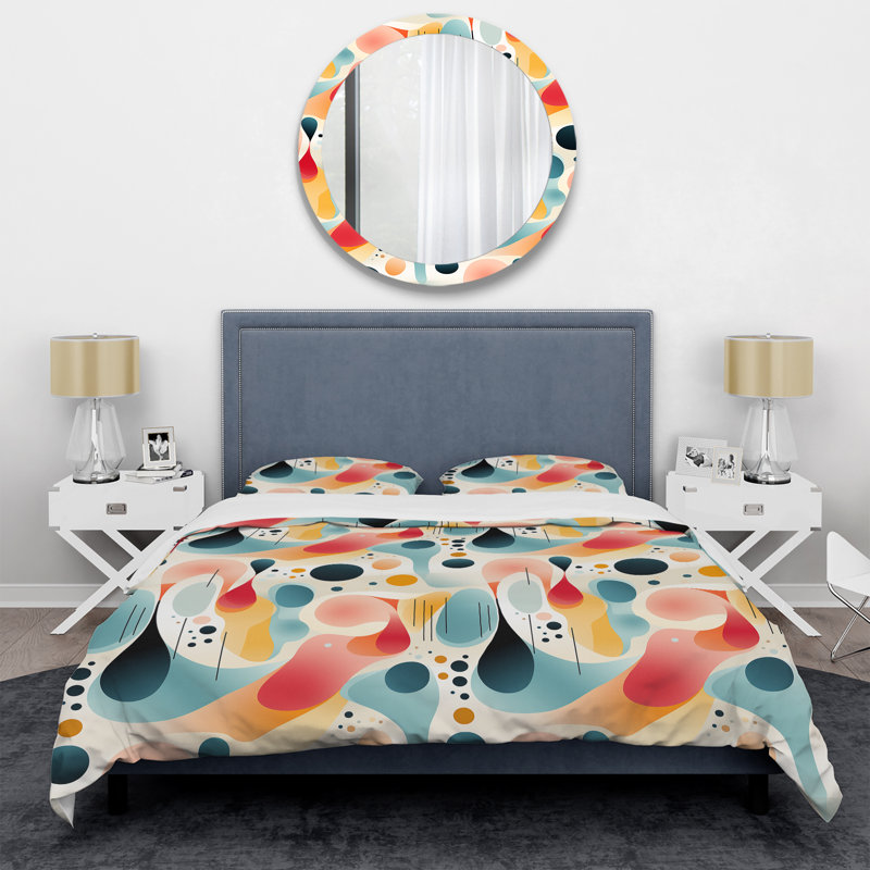 Minimalist Abstraction - Ensemble de housse de couette géométrique - Microfibre de polyester