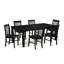 Ensemble de table de salle à manger 7 pièces composé d'une table de salle à manger rectangulaire avec feuille papillon et 6 chaises, noir et cerise-49667121-24818091