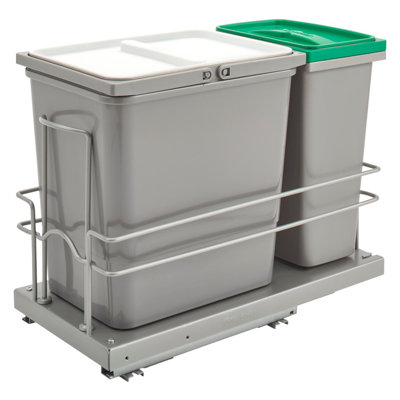 Rev-A-Shelf Undermount Pullout Trash Can Recycle Bin w/ Soft-close
