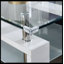 Table d'appoint en verre transparent, table de bout au design moderne-1015068619