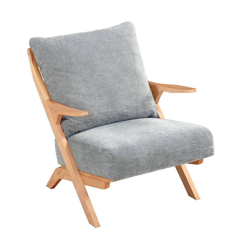 Chaise d'appoint de style Mid-Century moderne, Gris, Naturel