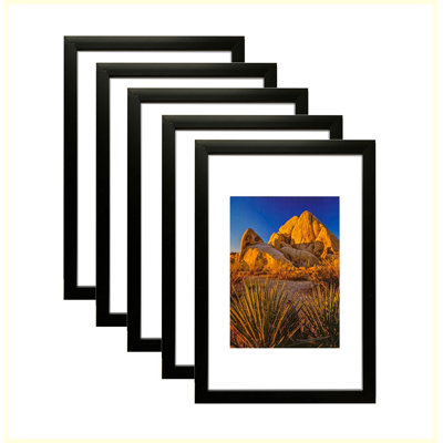Cadre photo en PVC noir l 10,2 po x H 14,7 po, présentoir mural, paquet de 5 pour photos, œuvres d'art et affiches