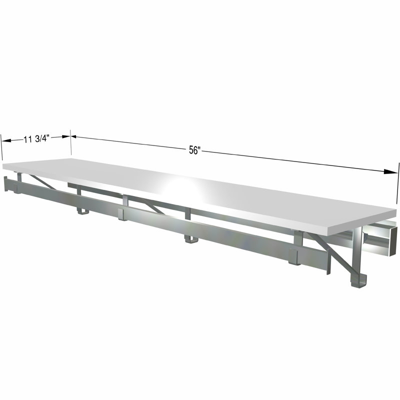 Single Shelf-Hang Closet System, White, 8.5"H x 56"W x 11.75"D