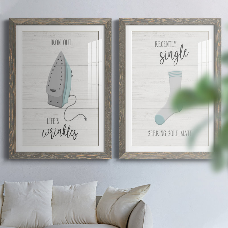 Iron out - ensemble de 2 impressions, H 44 po x l 31 po x P 1 po, Cadre en papier gris