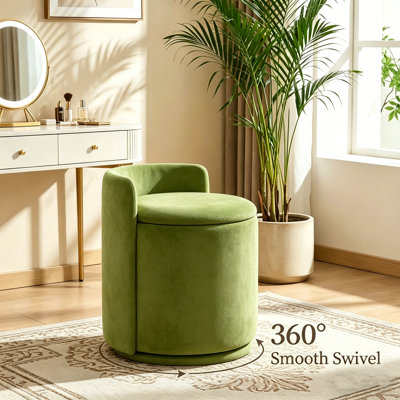 Upholstered Accent Stool Swivel Vanity Ottoman