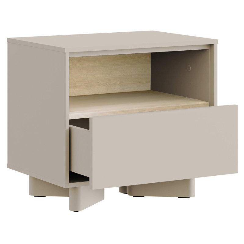 Jamilla 50cm W Manufactured Wood Bedside Table